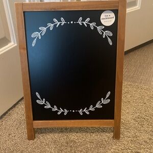 Wood Frame Chalkboard Sign with Leaf Border